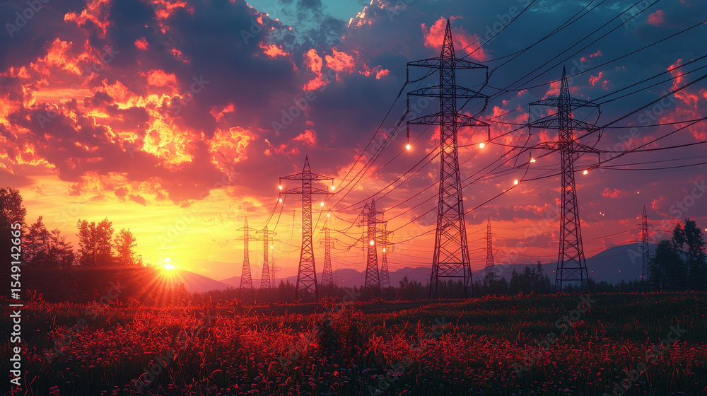 Aufkleber advanced smr installation in remote mountain valley powers ai data center at sunrise with glowing en