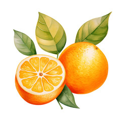 Orange fruit watercolor element