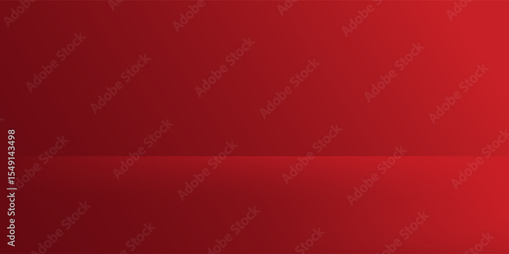 Poster wall interior background, studio and backdrops show products.with shadow from window color red backg