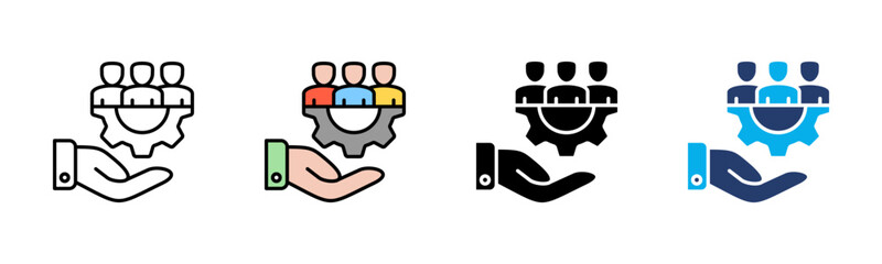 Management icon sheet multiple style collection