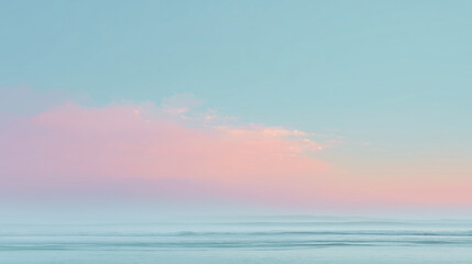 Fototapeta premium Serene Seascape with Pastel Clouds and Gentle Ocean Waves