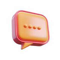 3d illustration cartoon bubble icon greeting message