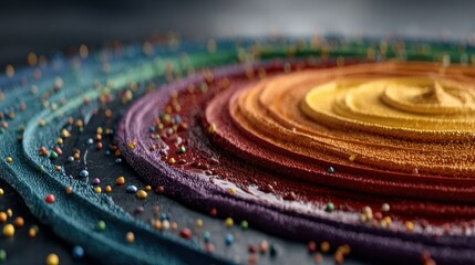 Abstract rainbow spiral textured design