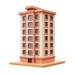 3d cartoon illustration of a building