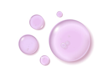 Drop water vitamin A pink and structure. Vitamin complex with Chemical formula from nature.