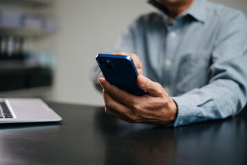 businessman using a stylus with digital tablet in office. Concept of smart technology, remote work