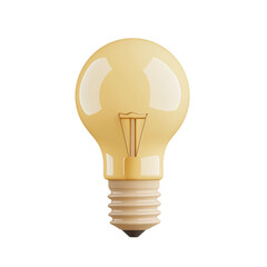 3d illustration of yellow light bulb