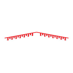 red and white flag pennants