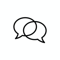 Two Intertwined Speech Bubbles Simple black line