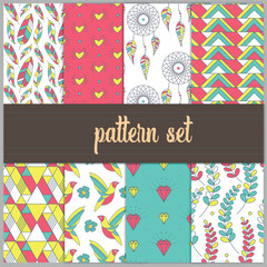 set of vector seamless patterns