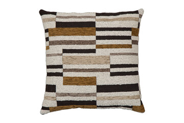 Geometric pattern decorative pillow isolated on transparent background