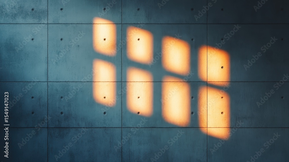 Poster a captivating abstract composition featuring shadows cast by sunlight on a textured concrete wall, c