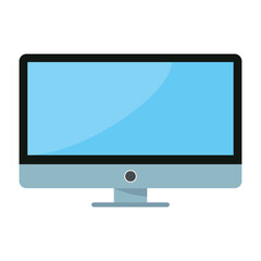 Futuristic LCD Monitor Icon – Tech-Themed Vector Design