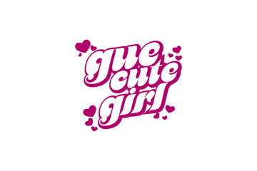 Cute girl cake design in graffiti font vector template.