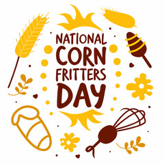 NATIONAL CORN FRITTERS DAY vector illustration