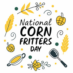 NATIONAL CORN FRITTERS DAY vector illustration