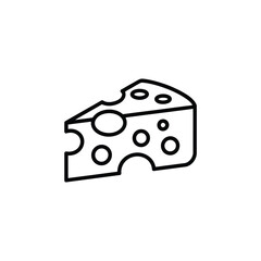 Outlined Illustration of a Slice of Swiss Cheese