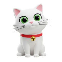 Obraz premium Cute White Kitten Toy Perfect for Kids Collectors Cat Lovers