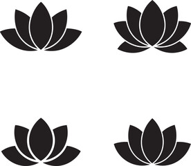 Simple Black Lotus Flower Icons
