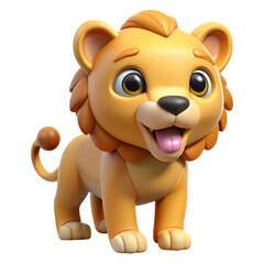 Obraz premium 3d cartoon lion cub with tongue out