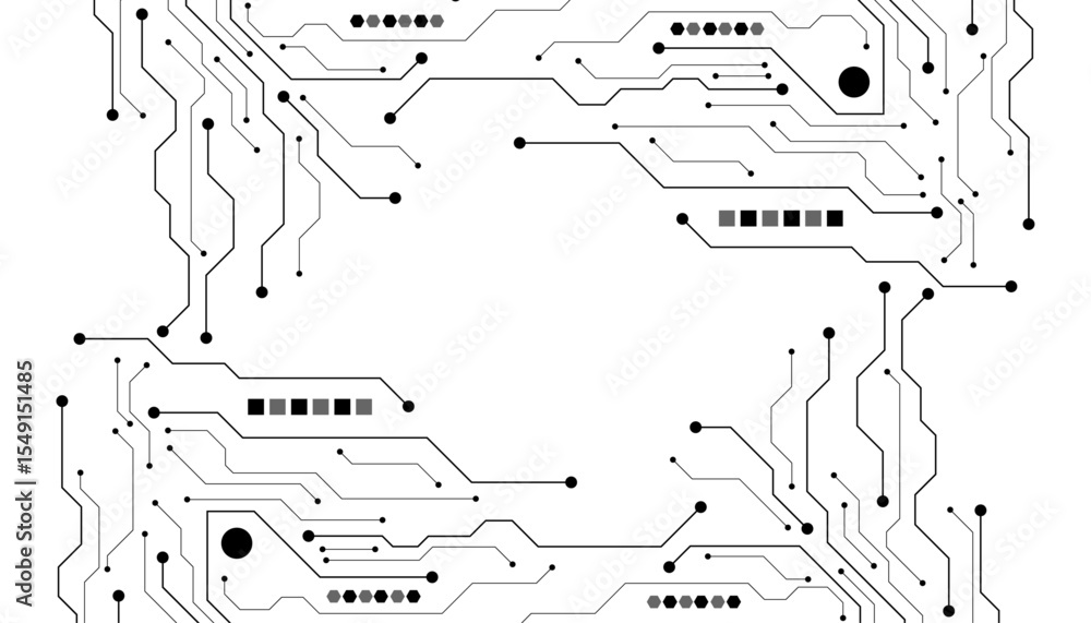 Aufkleber Abstract digital background with technology circuit board texture. Electronic motherboard illustration. Communication and engineering concept. Vector illustration