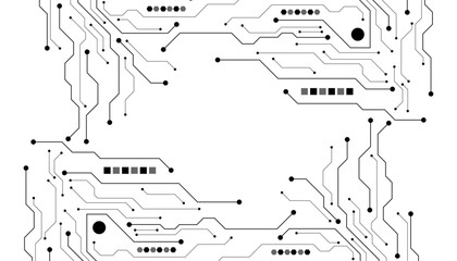 Abstract digital background with technology circuit board texture. Electronic motherboard illustration. Communication and engineering concept. Vector illustration