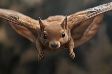 Naklejka premium Adorable Flying Squirrel in Mid-Glide Close-Up