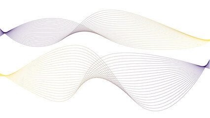 	
Vector curvy abstract line art wavy flowing dynamic colorful lines white background in concept music or sound, wave, wind, information flow