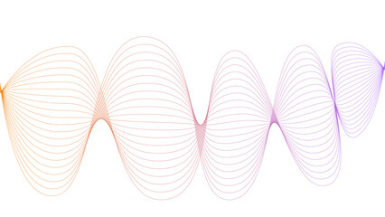 	
Vector curvy abstract line art wavy flowing dynamic colorful lines white background in concept music or sound, wave, wind, information flow