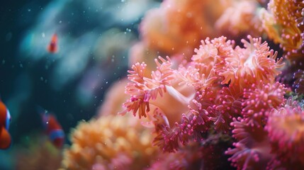 Obraz premium Vibrant coral reef close up