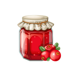 Jar of cowberry jam
