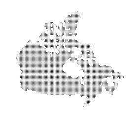 Canada Map Dots Halftone Style Vector Illustration