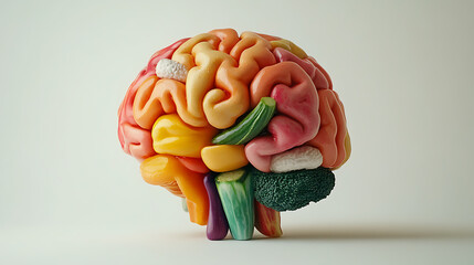 Colorful Brain Model with Vegetable Integration