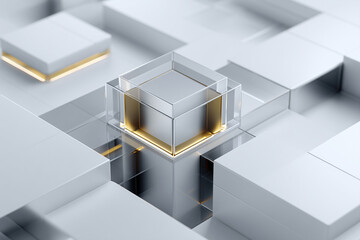 Obraz premium 3D geometric stereoscopic art background