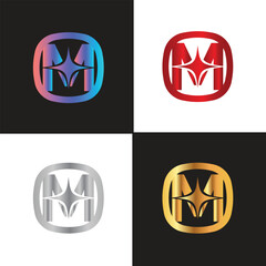 Letter M logo, M logo, AI logo set, modern and minimal design, tech-inspired, colorful icons and symbols, suitable for artificial intelligence, innovation, branding, startups, and digital identity.