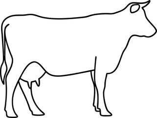 Obraz premium Clean minimalist cow silhouette vector design for diverse creative applications