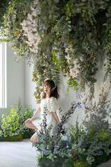 女性と植物