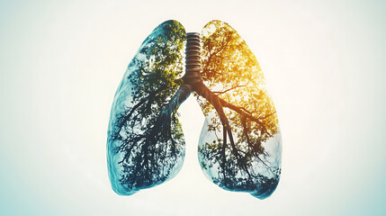 Lungs with Tree Imagery: Symbolizing Respiratory Health and Nature