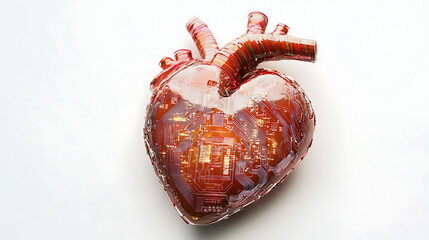 Translucent Heart with Integrated Circuit Design