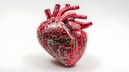 Electronic Heart Model: Circuit Board Embedded in Red Resin