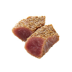 Sesame Crusted Tuna Steaks, Raw, Closeup