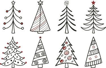 Christmas Tree Clipart Collection for Holiday Crafts and Designs. Festive Christmas Tree Clipart Set for Cards and Invitations. Cute and Colorful Christmas Tree Clipart for Seasonal Projects