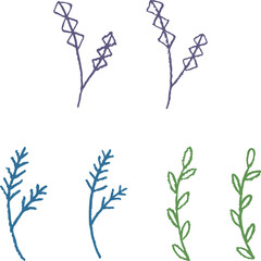 色鉛筆で描いた植物_まとめ2