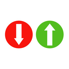 Green Up Down Button – Directional Arrow Vector Illustration for UI and Web Design
