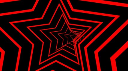 abstract geometric background, Geometric red glowing neon star tunnel, 4k looping background, - Powered by Adobe