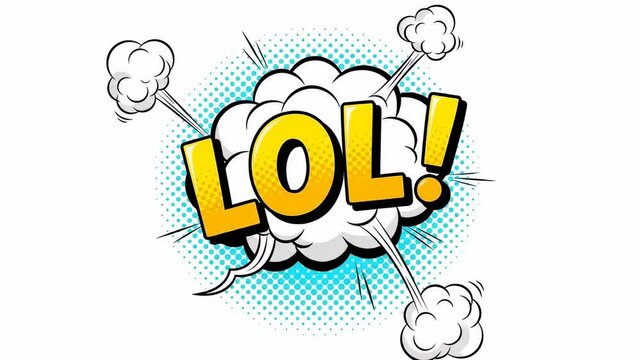 Colorful comic style expression lol speech bubble graphic design