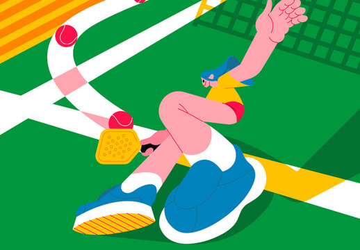 Green Flat Paddle Full Set Illustration