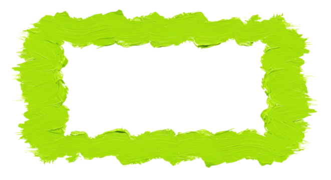 Green painted frame for your message isolated PNG with Transparent Background