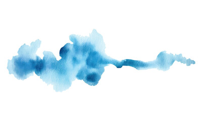 Abstract watercolor blue shape on white background. Color splashing stain vector