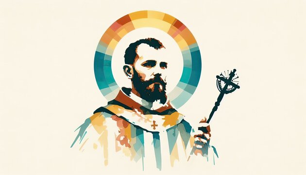 Saint francis xavier illustration catholic christianity artwork design